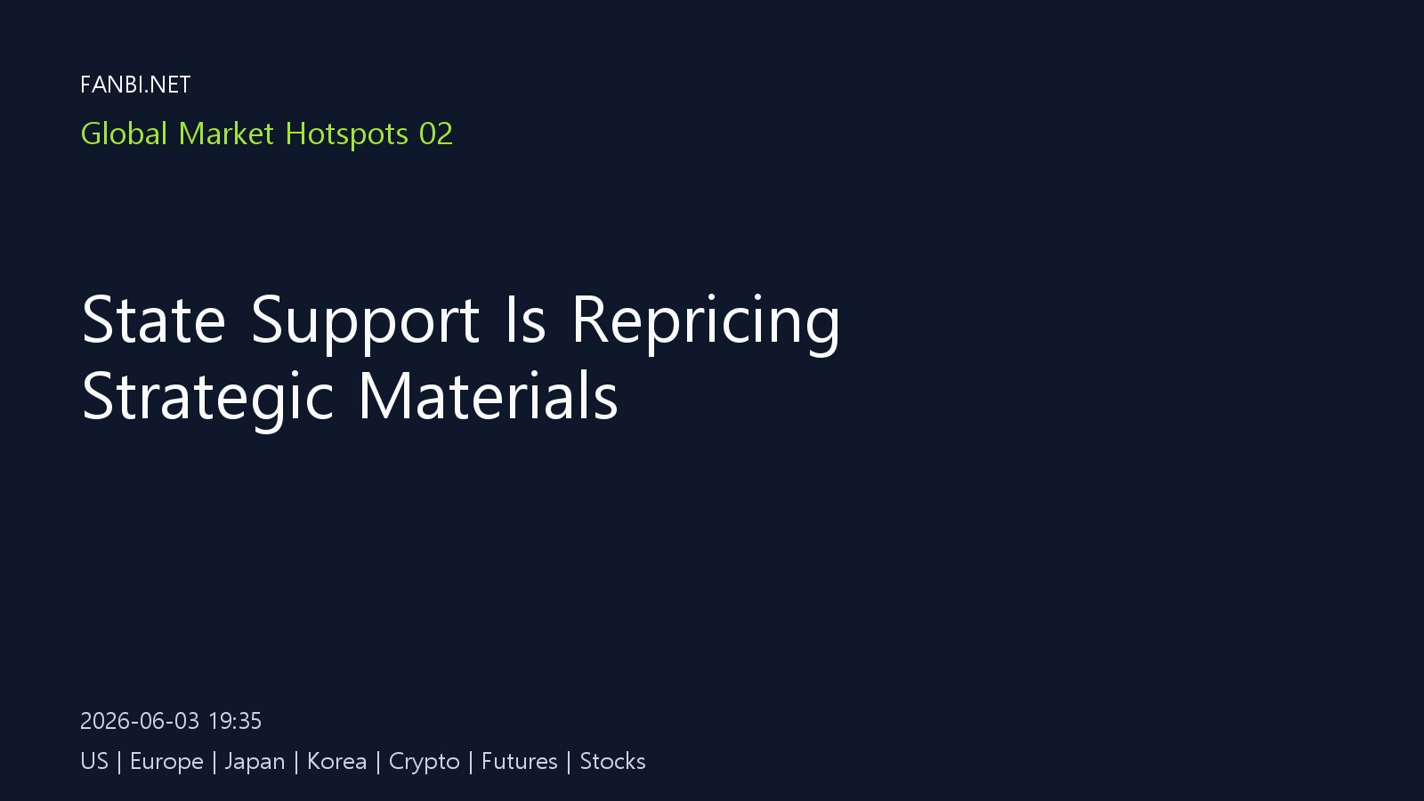 Critical Minerals Are Turning Into a Policy-Floor Trade