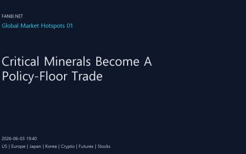 Critical Minerals Become A Policy-Floor Trade 1