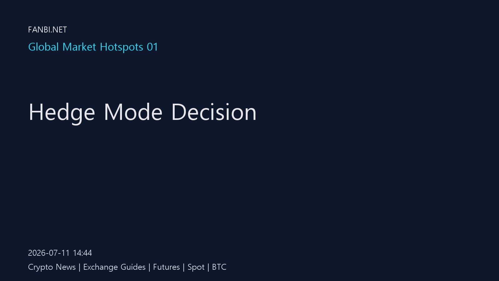 Choose hedge mode or one-way mode before the futures trade goes live